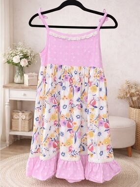 Girls Matilda Jane Floral Dress | Size 12 | EUC | Pink Cottagecore Boho Twirl